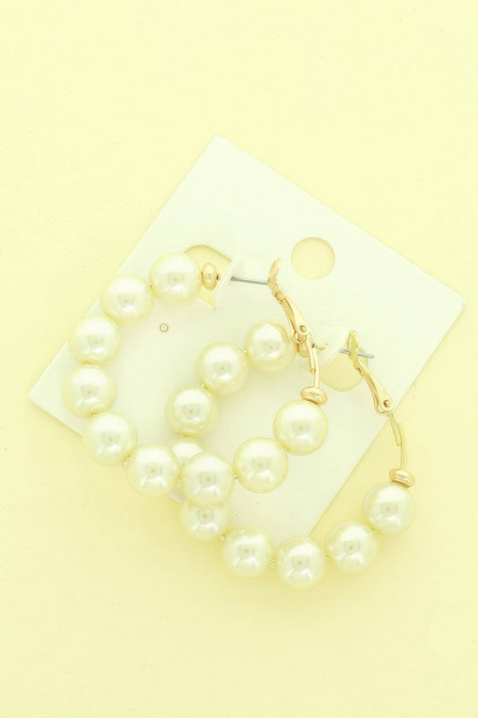 Classic Bridal Pearl Hoop Earrings - It's a Girly Place