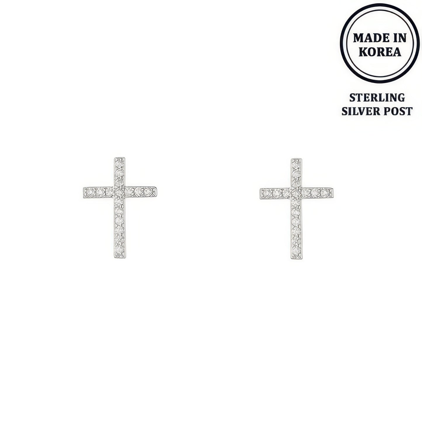 Flash-plated Crystal Pave Cross Earrings - It's a Girly Place