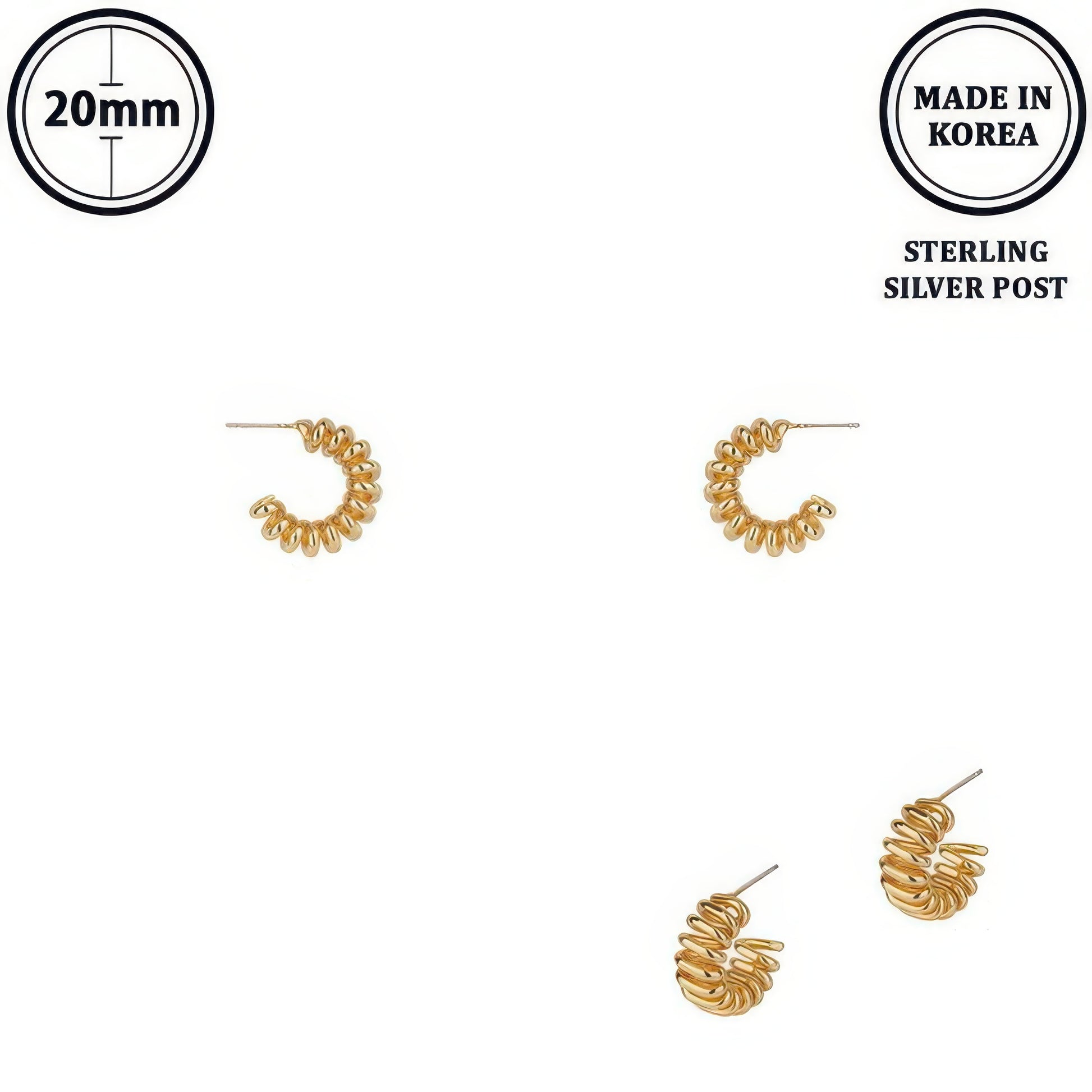 Flash-plated Ribbed Huggie Hoop Earrings - It's a Girly Place