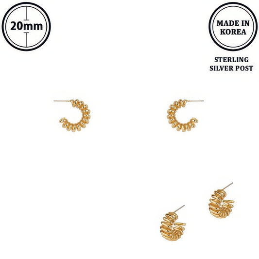 Flash-plated Ribbed Huggie Hoop Earrings - It's a Girly Place