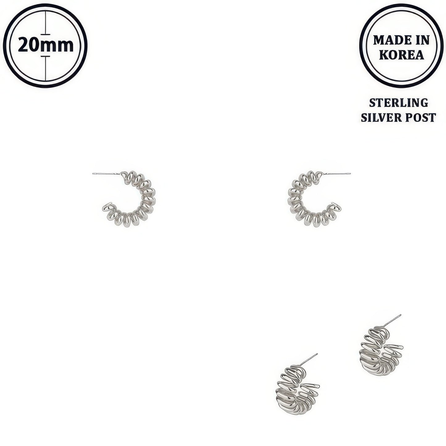 Flash-plated Ribbed Huggie Hoop Earrings - It's a Girly Place