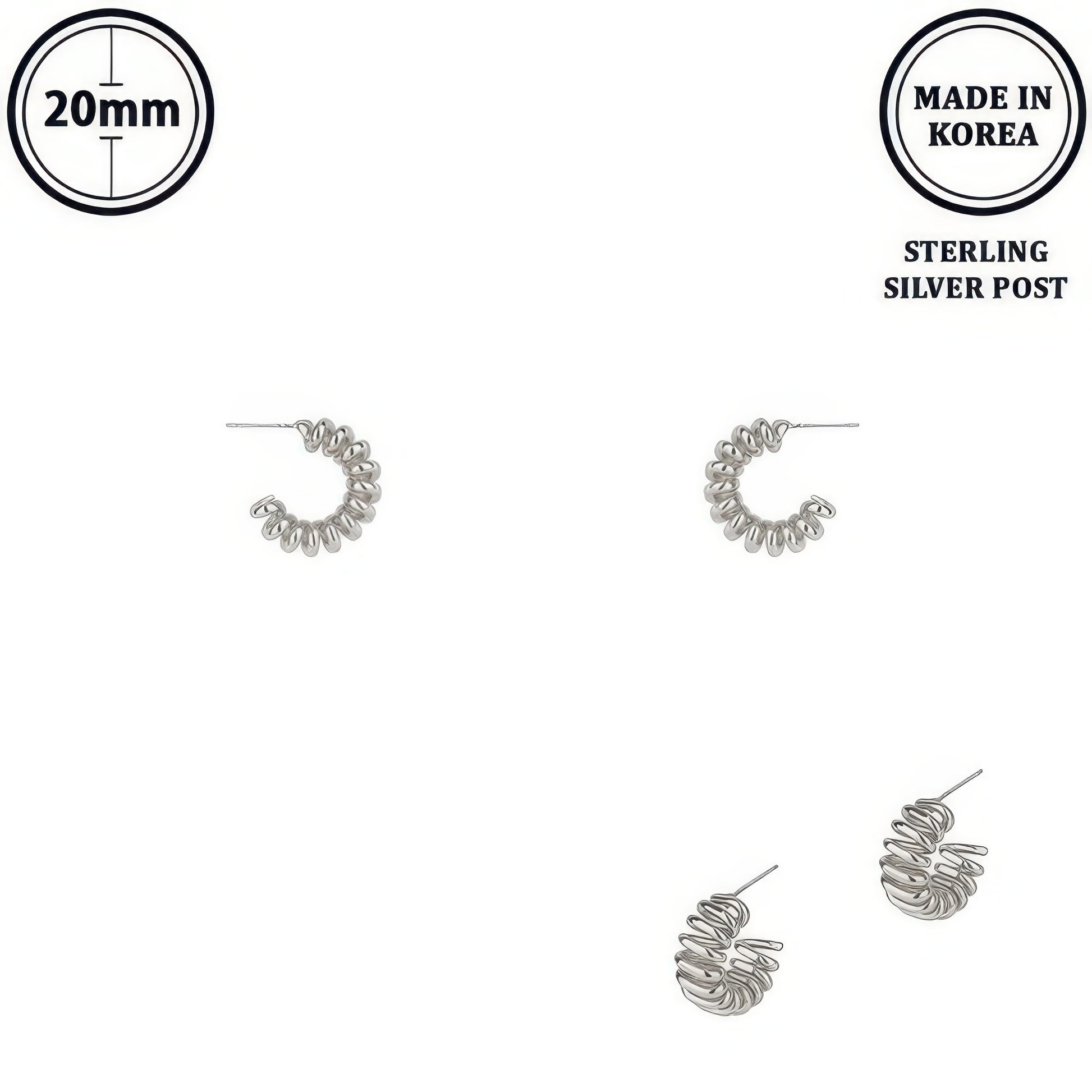 Flash-plated Ribbed Huggie Hoop Earrings - It's a Girly Place