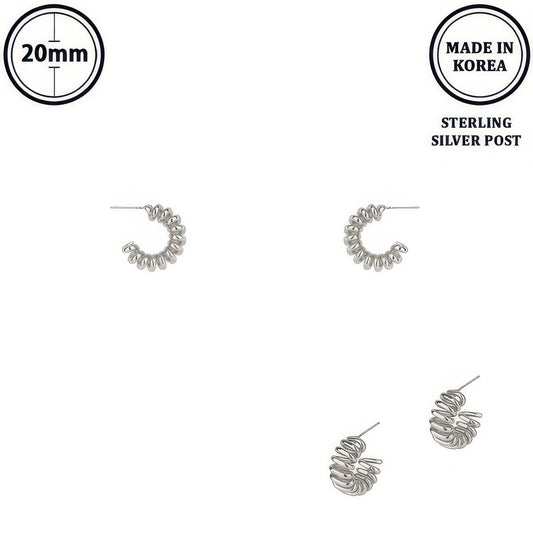 Flash-plated Ribbed Huggie Hoop Earrings - It's a Girly Place