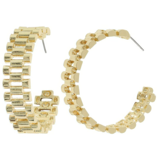 Chunky Chain Link Hoop Earrings - It's a Girly Place