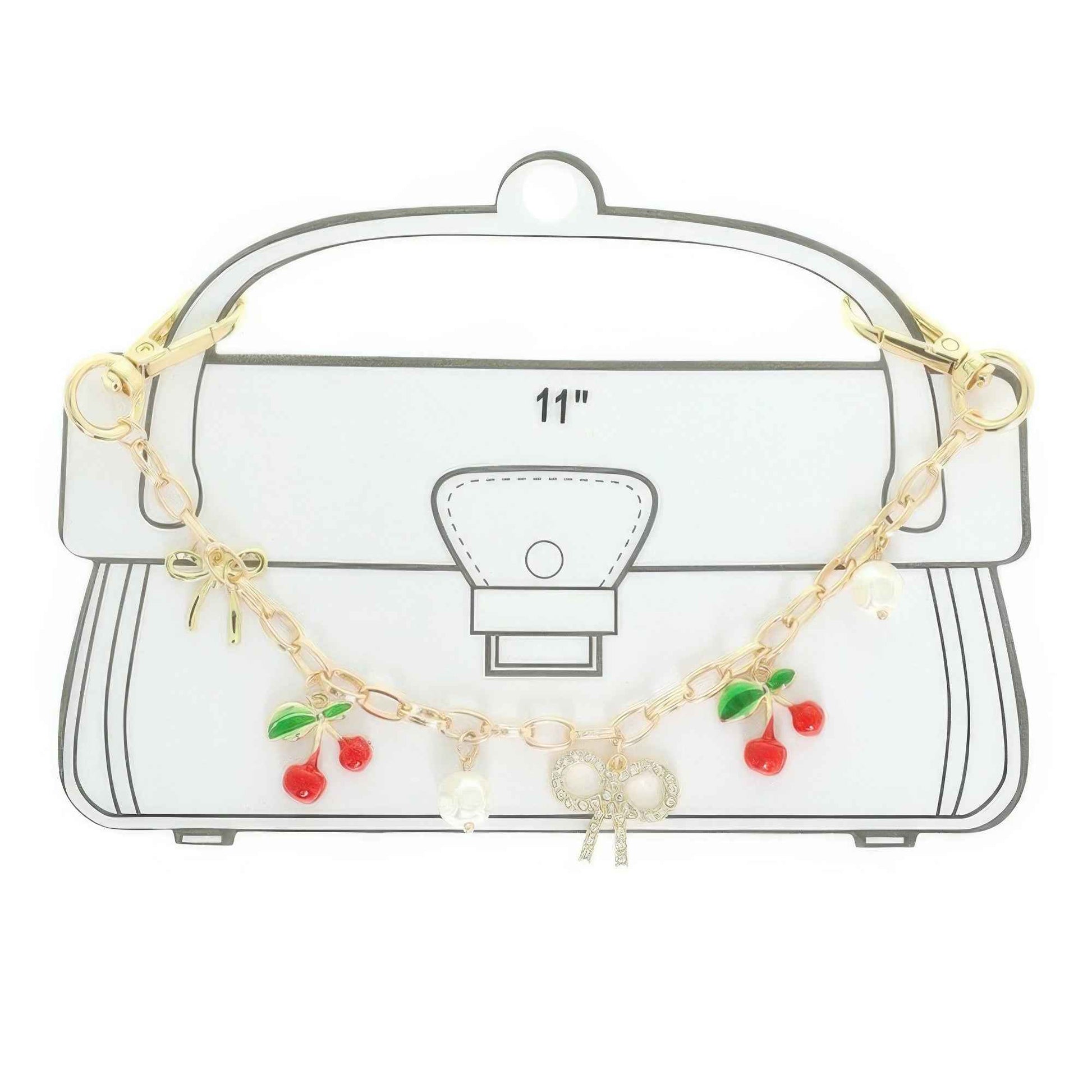 Cherry And Bow Theme Bag Charm Chain