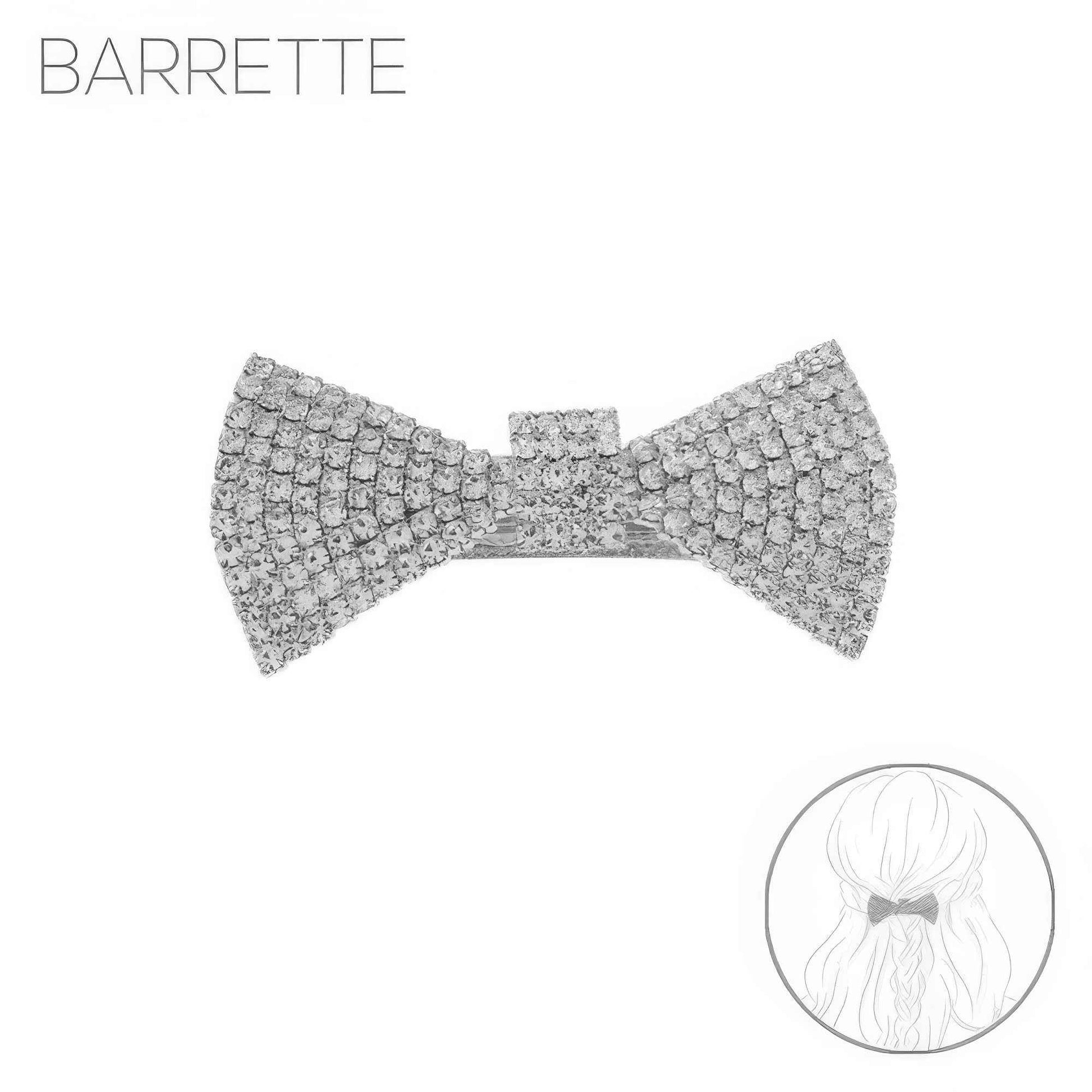 Jeweled Bow Tie Barrette Hair Clip
