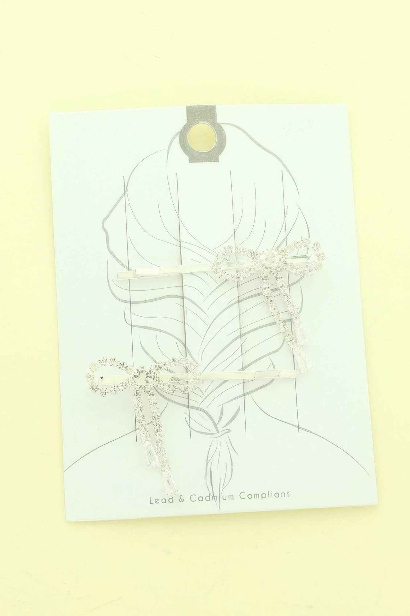 2-pack Crystal Embellished Bow Hair Pin Set