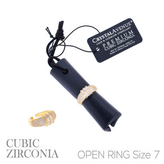 Cz Pave Trapezoid Center Ring