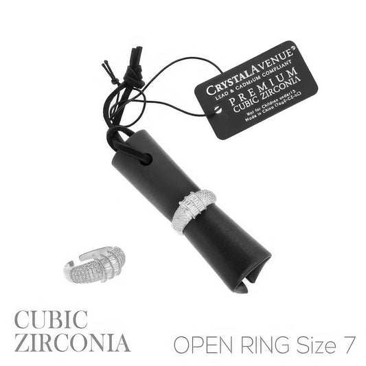 Cz Pave Trapezoid Center Ring
