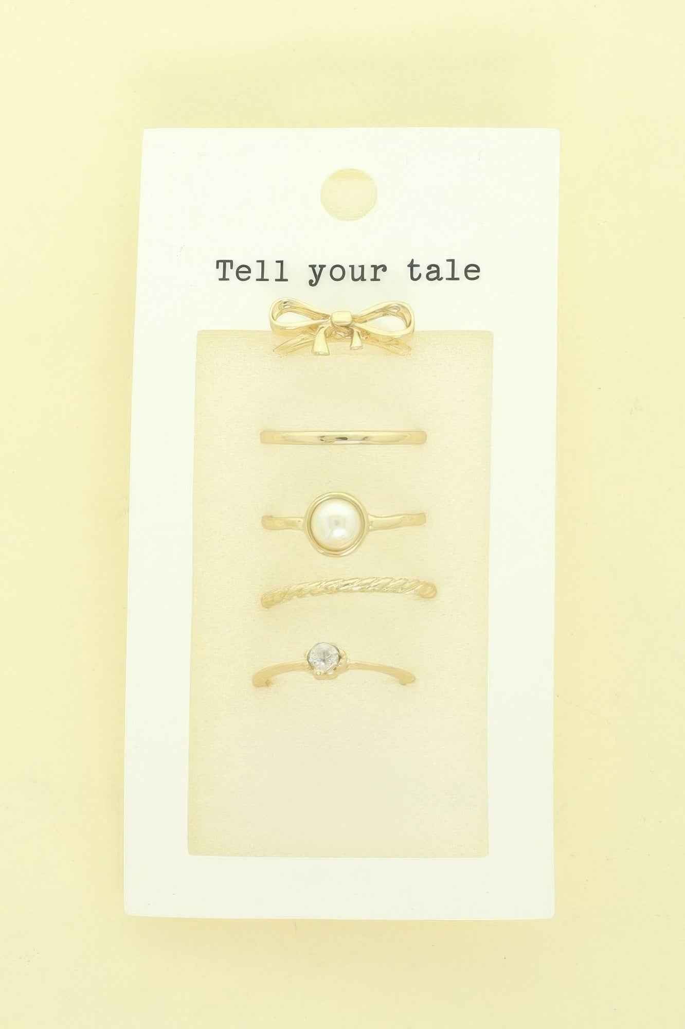 5pc Assorted Jeweled Stackable Ring Set