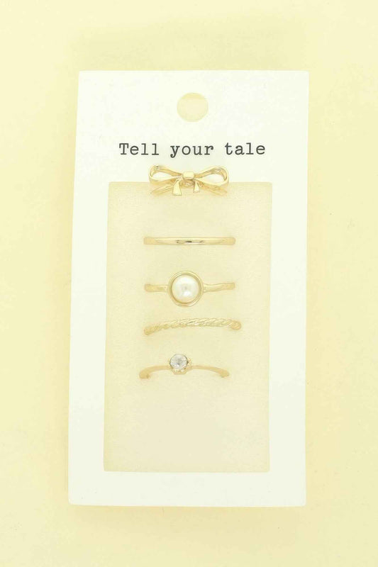 5pc Assorted Jeweled Stackable Ring Set
