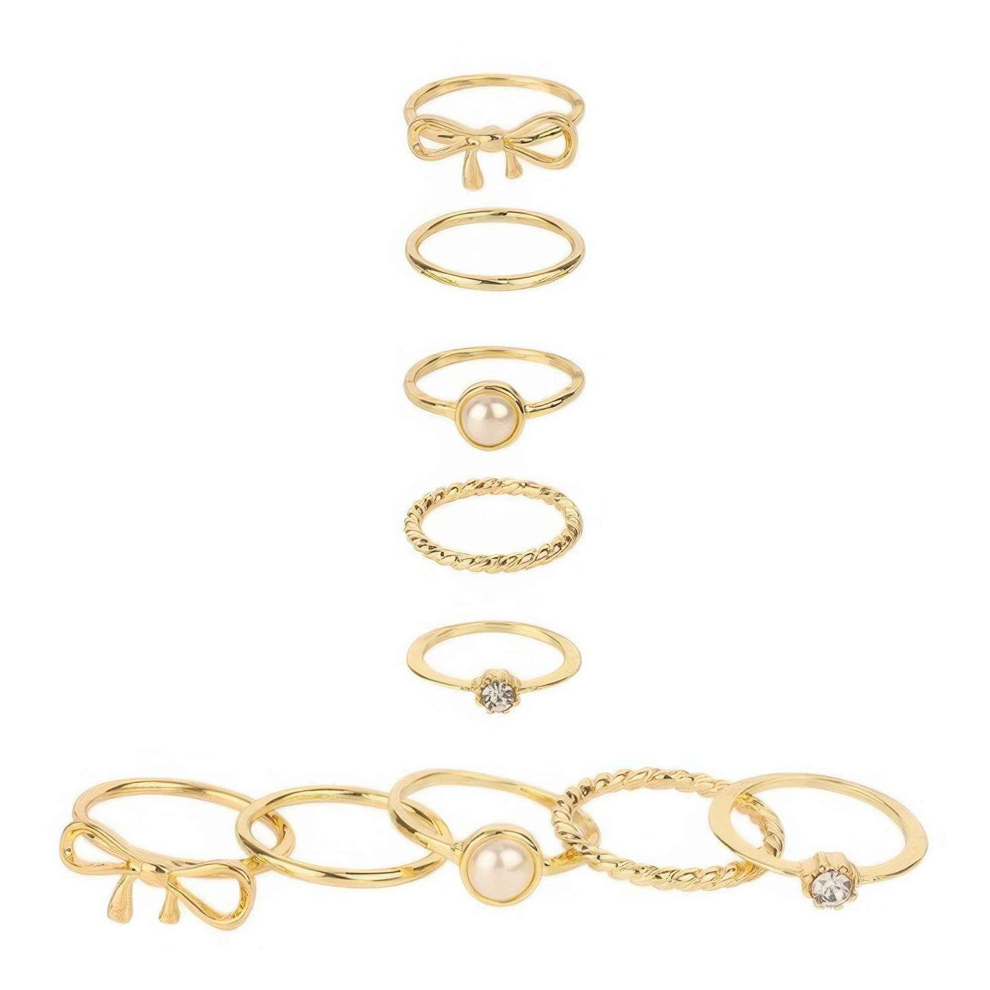 5pc Assorted Jeweled Stackable Ring Set