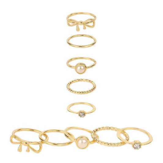 5pc Assorted Jeweled Stackable Ring Set