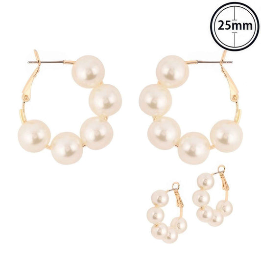 Classic Bridal Pearl Hoop Earrings