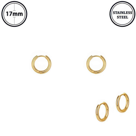 Stainless Steel Huggie Hoop Earrings