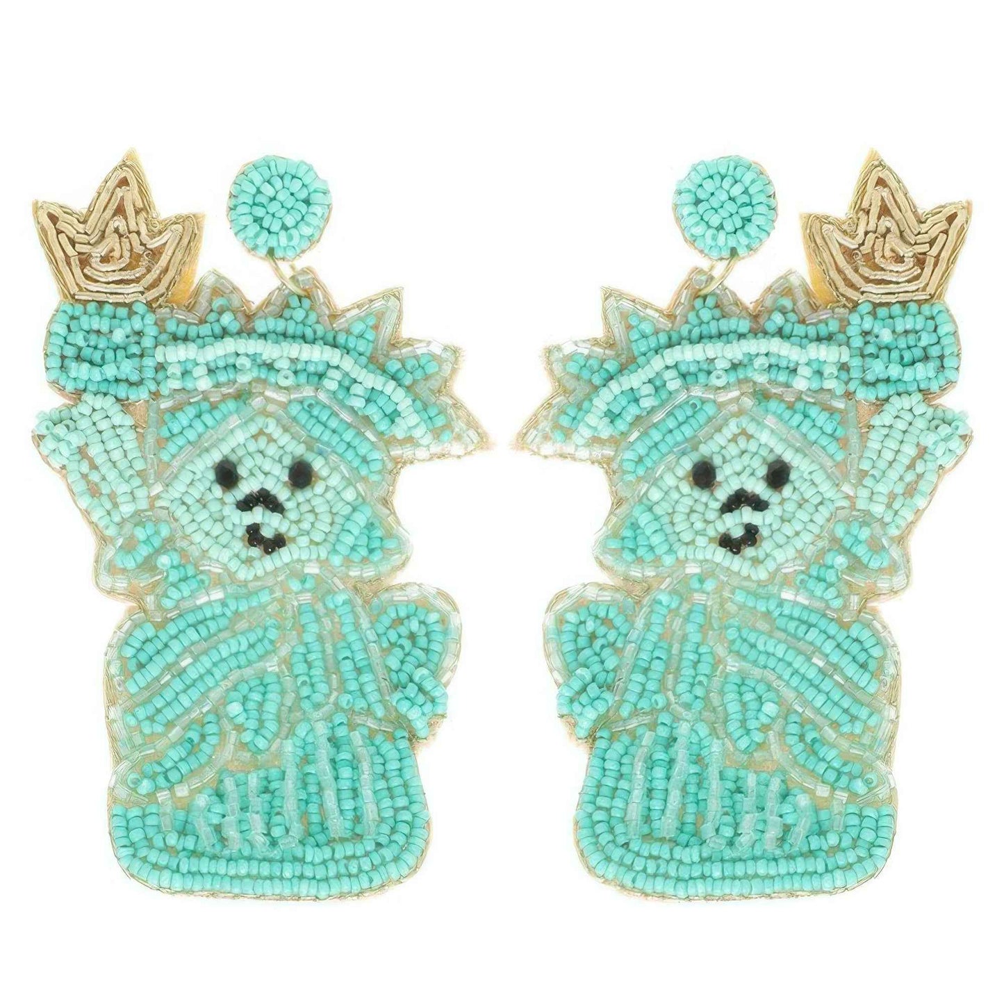 The Statue Of Liberty Beaded Earrings