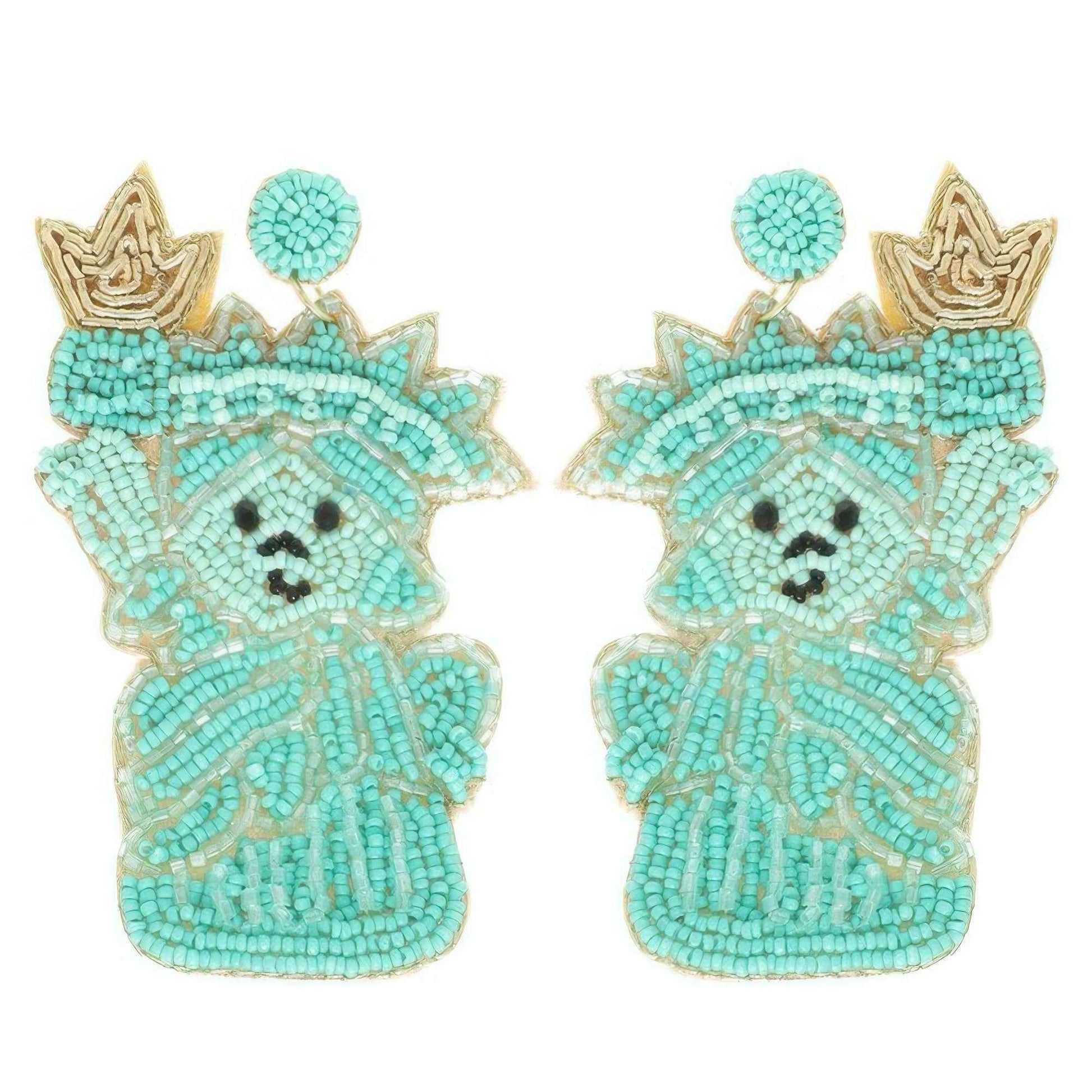 The Statue Of Liberty Beaded Earrings