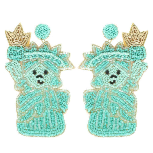 The Statue Of Liberty Beaded Earrings