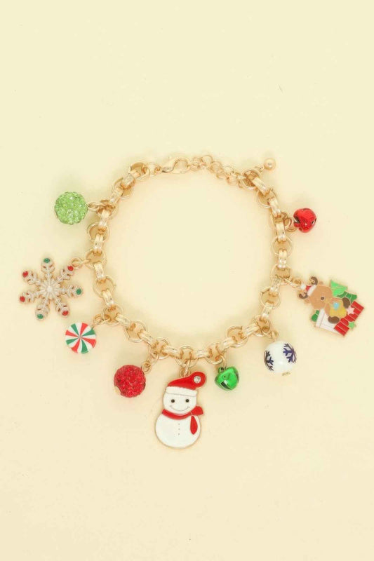 Christmas Theme Enamel Charm Bracelet