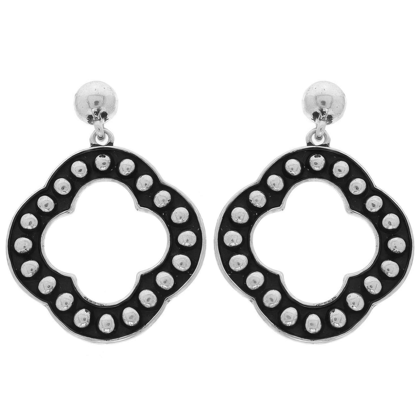 Western Bubble Beaded Quatrefoil Earrings