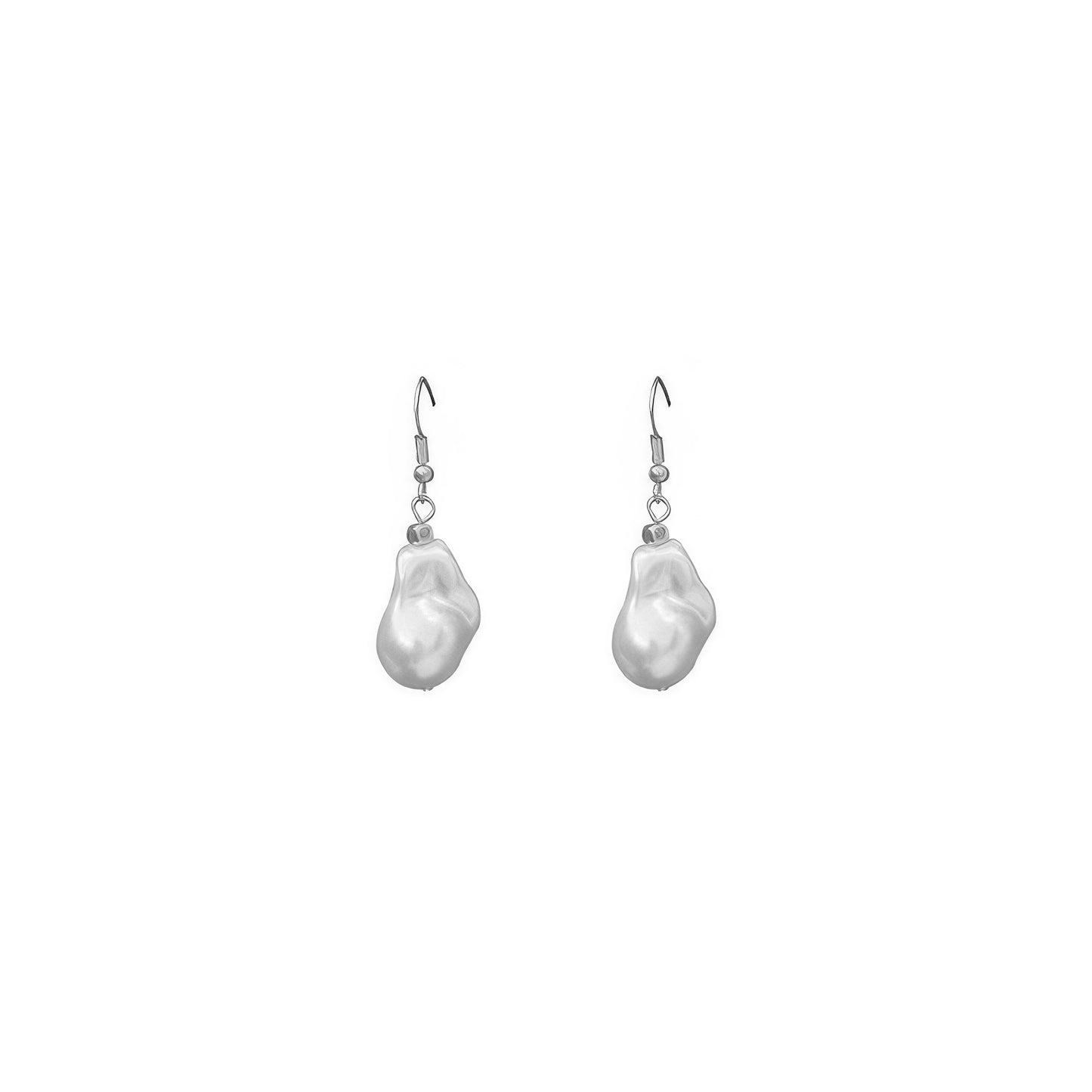 White Baroque Pearl Earrings - It's a Girly Place