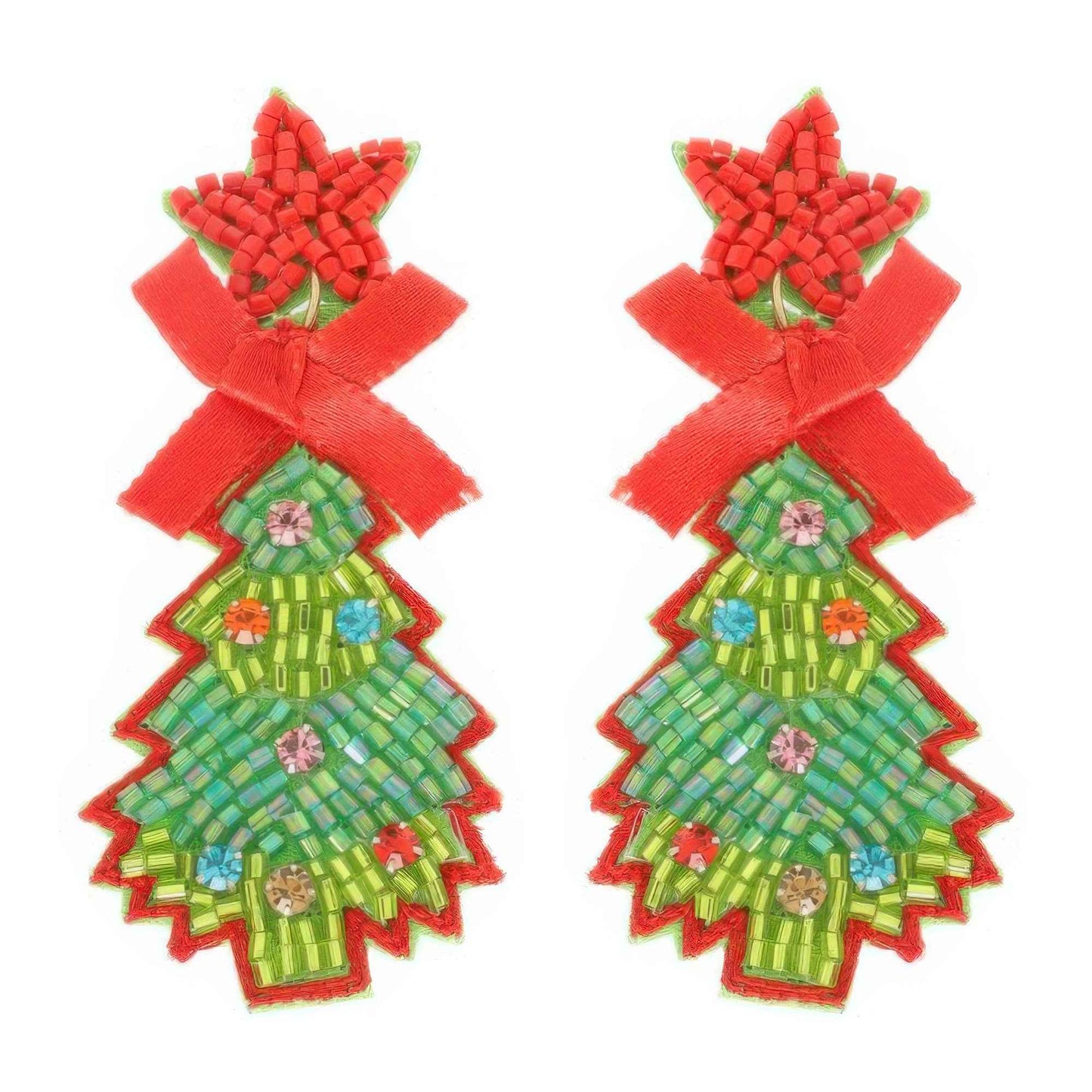 Christmas Tree Post Dangle Earrings