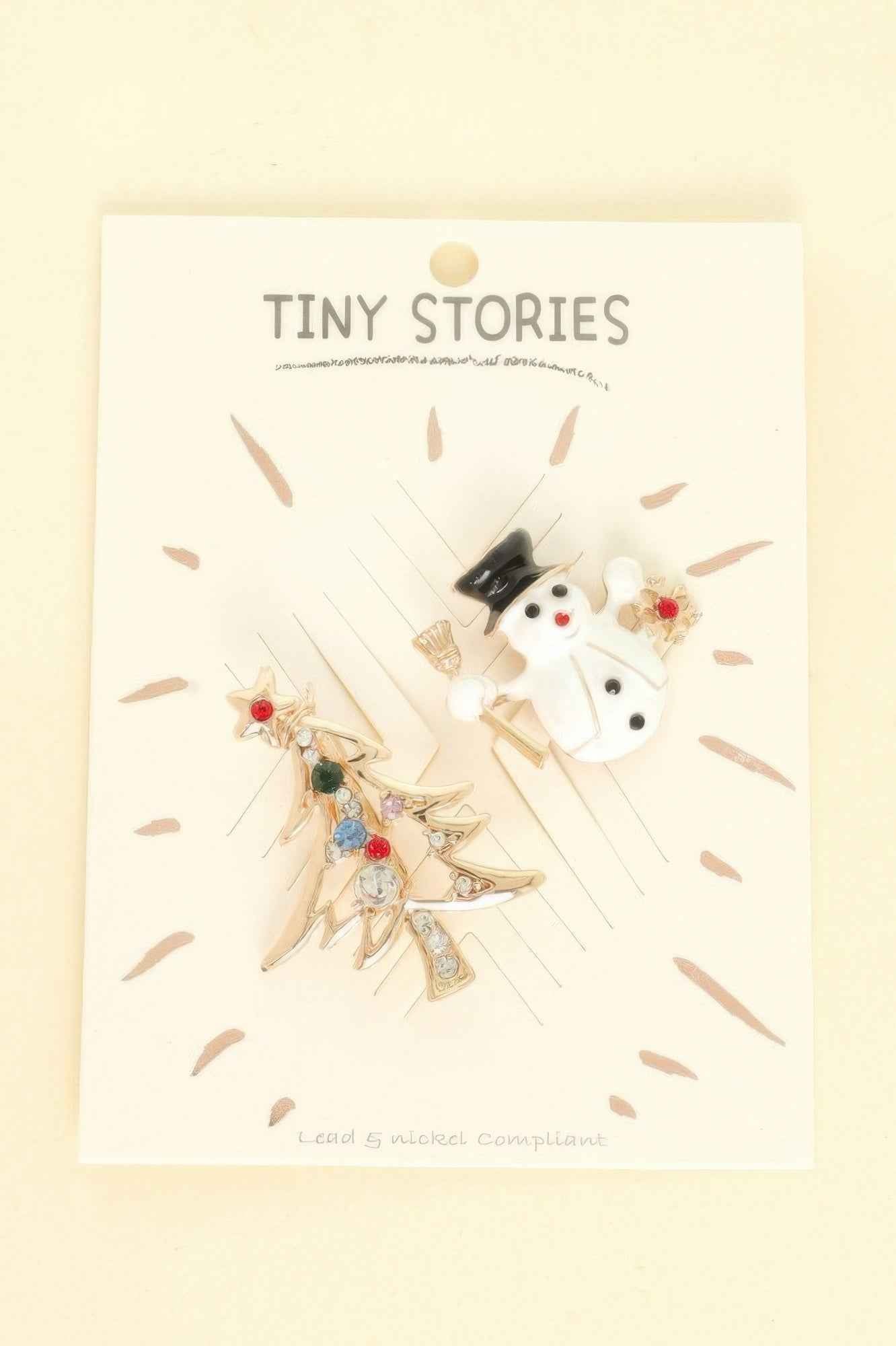 2pc Christmas Theme Brooch Pin Set