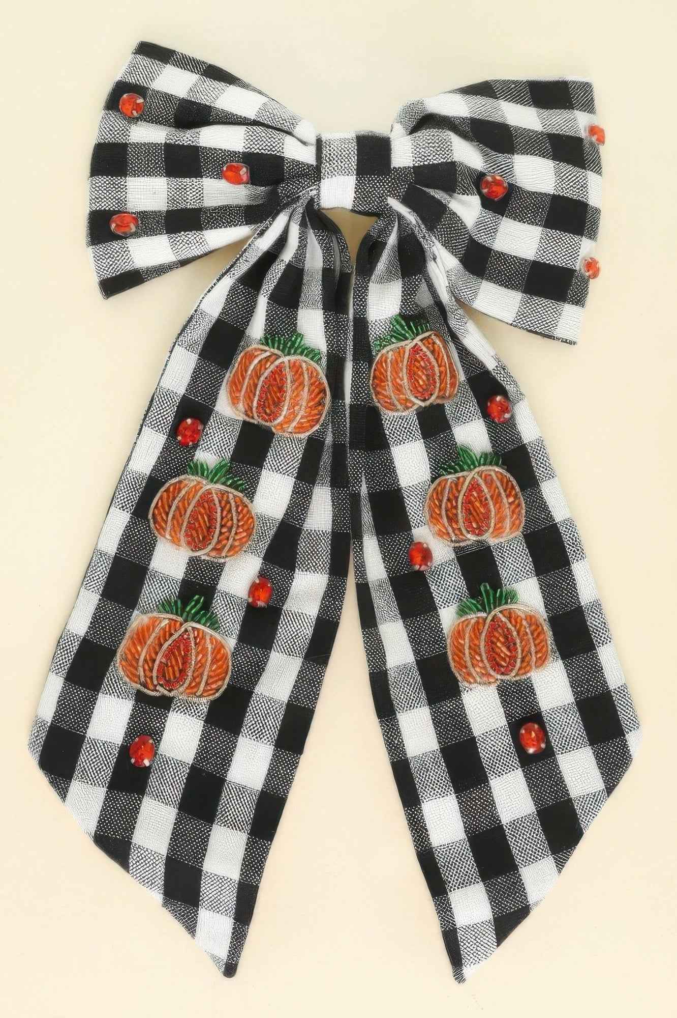 Halloween Theme Plaid Bow Barrette Hair Clip