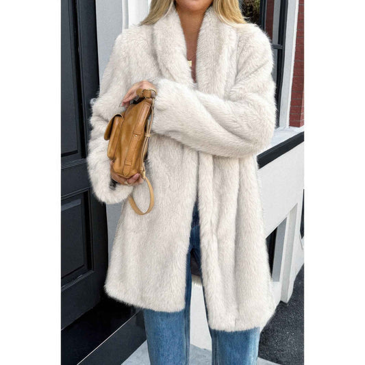 Solid Fluffy Faux Fur Shaggy Long Body Outwear