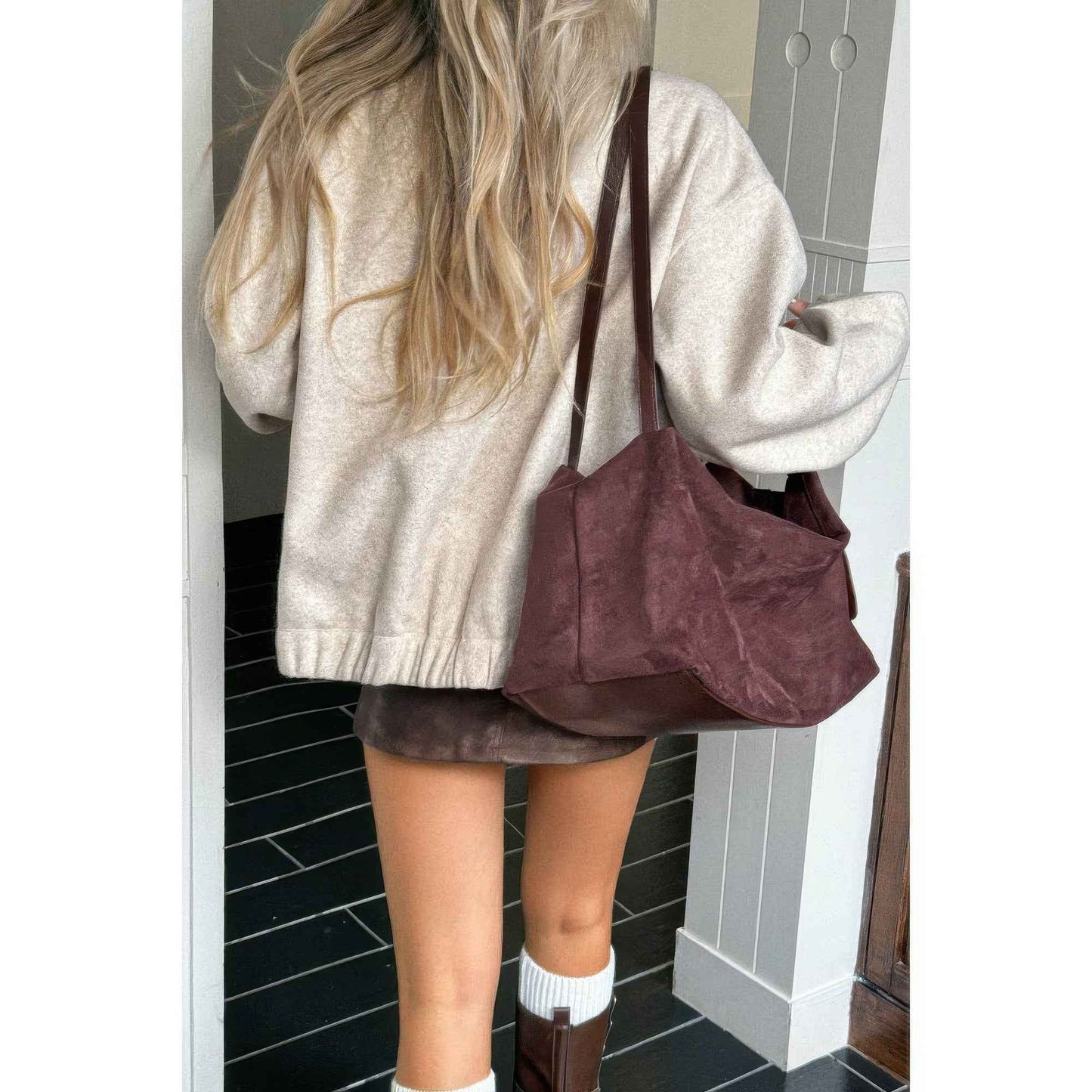 Solid Pockets Brushed Bomber Jacket