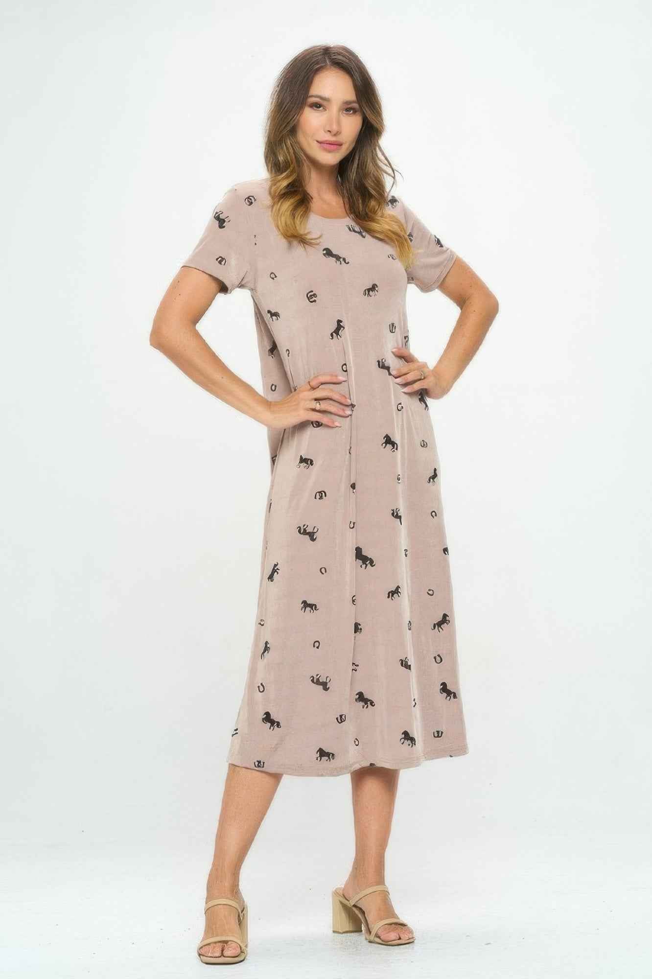 Bns Horse Print Long Dress