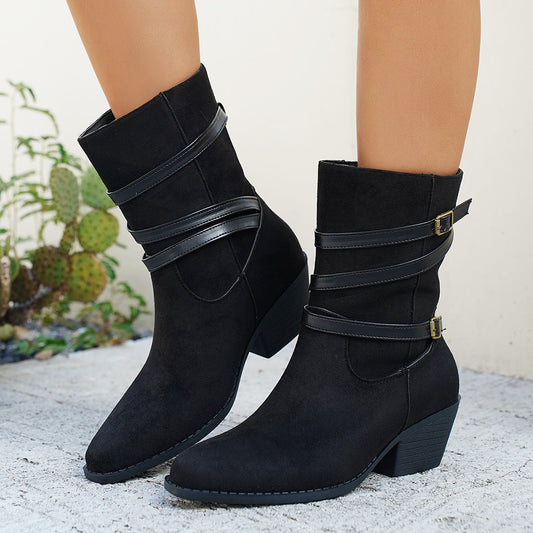 Women’s Low‑Cut Vintage Style Cotton Boots – Retro Ankle Booties