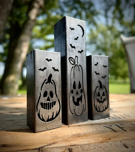 Jack-O-Lantern Solar Tube Lights - Steel