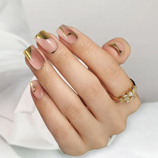 Golden Hour Square Nails - Press On Nails
