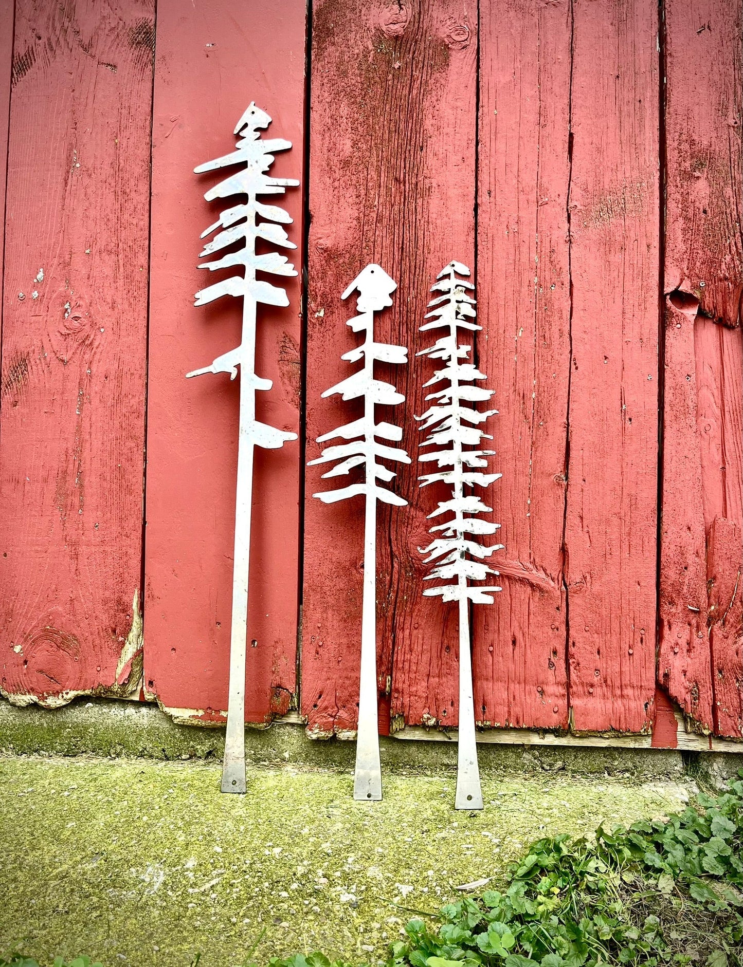 XL Raw Steel Pine Tree Packs - Wall Art