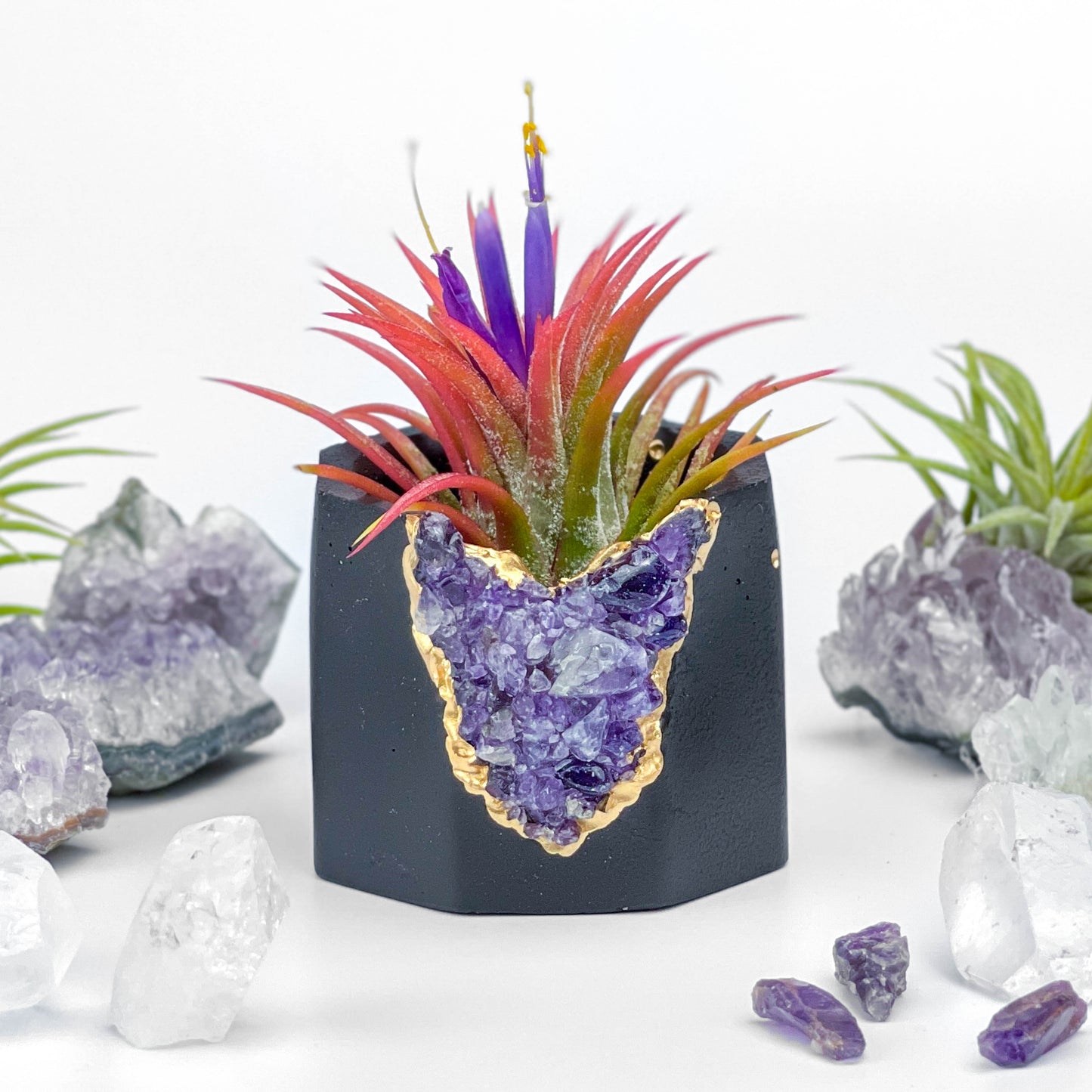 Black AMETHYST GEODE PLANTER