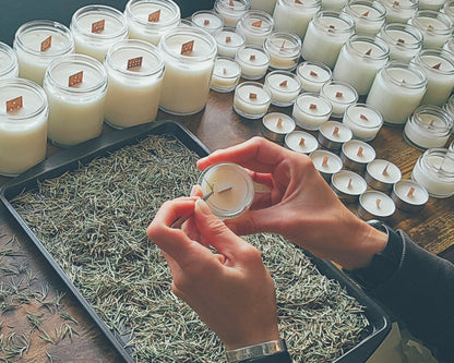 Rosemary | Essential Oil | Glass Cup Tealight Candles