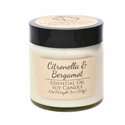 Citronella & Bergamot | Essential Oil | 3 oz Jar Candle