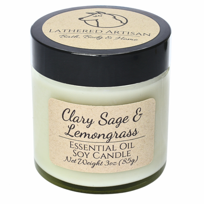 Clary Sage & Lemongrass | Essential Oil | 3 oz Jar Candle