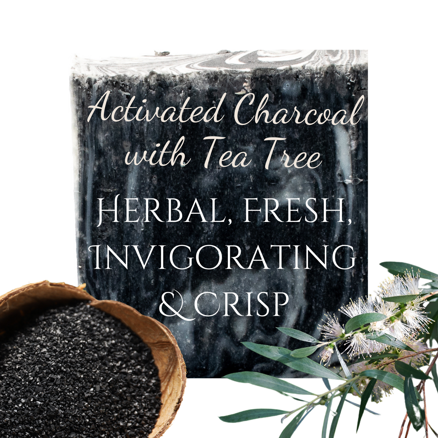 Activated Charcoal with Tea Tree | Essential Oil | Bar Soap
