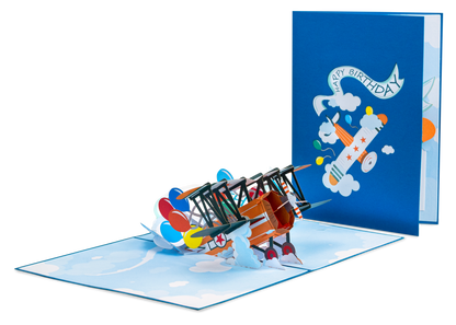 Happy Birthday Biplane Pop Up Card