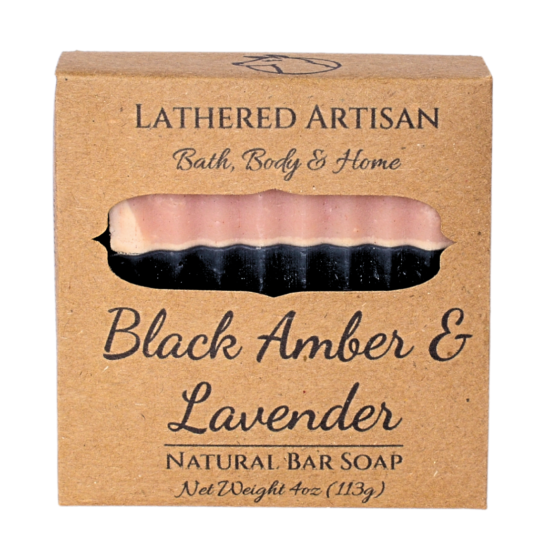 Black Amber & Lavender | Natural Fragrance with Essential Oils | Bar Soap