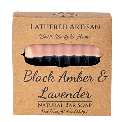 Black Amber & Lavender | Natural Fragrance with Essential Oils | Bar Soap
