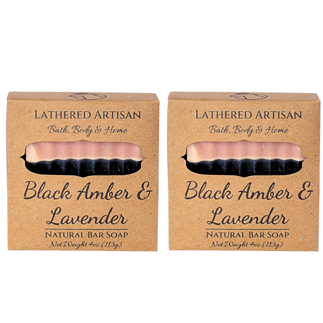 Black Amber & Lavender | Natural Fragrance with Essential Oils | Bar Soap