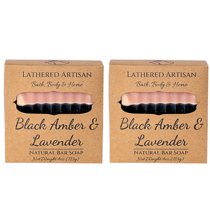 Black Amber & Lavender | Natural Fragrance with Essential Oils | Bar Soap