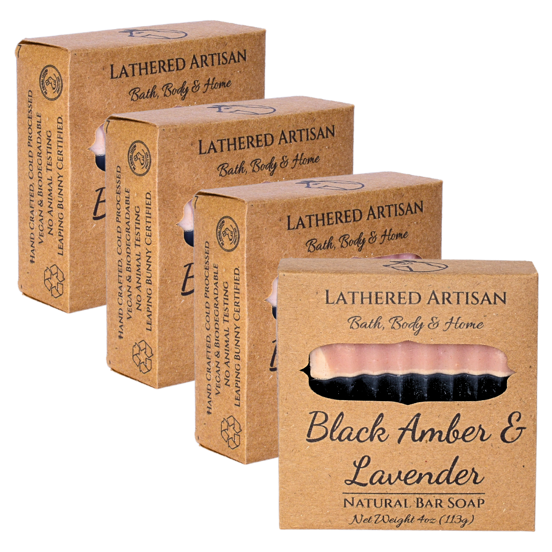 Black Amber & Lavender | Natural Fragrance with Essential Oils | Bar Soap