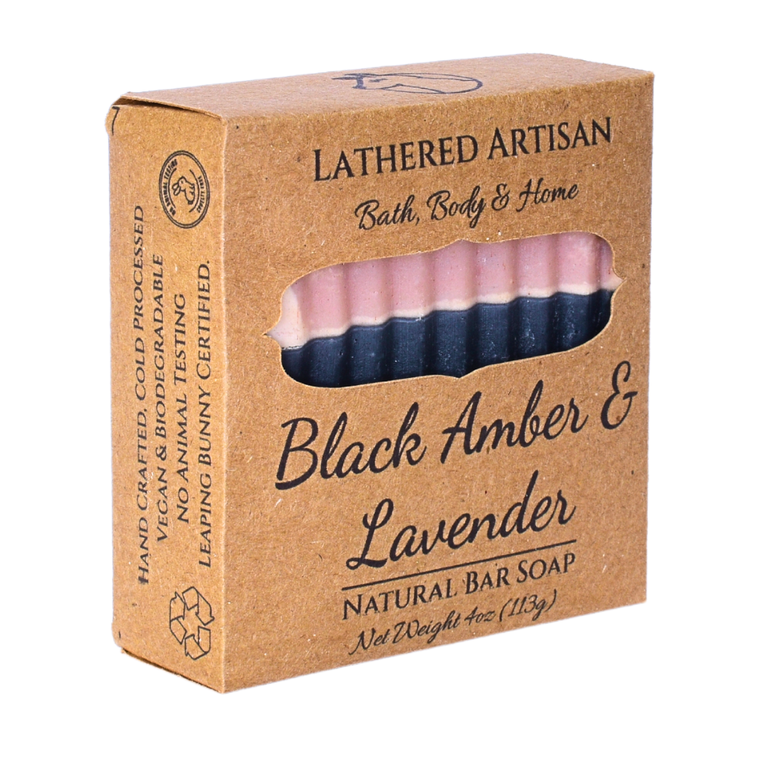 Black Amber & Lavender | Natural Fragrance with Essential Oils | Bar Soap