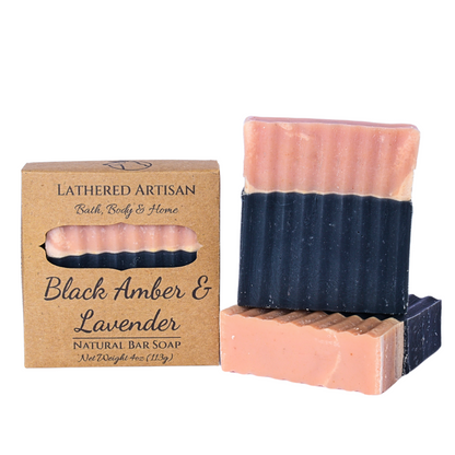 Black Amber & Lavender | Natural Fragrance with Essential Oils | Bar Soap