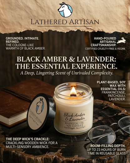 Black Amber & Lavender | Essential Oil | 3 oz Jar Candle