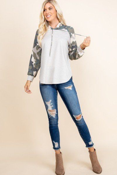 Solid French Terry Casual Hoodie - It's a Girly Place